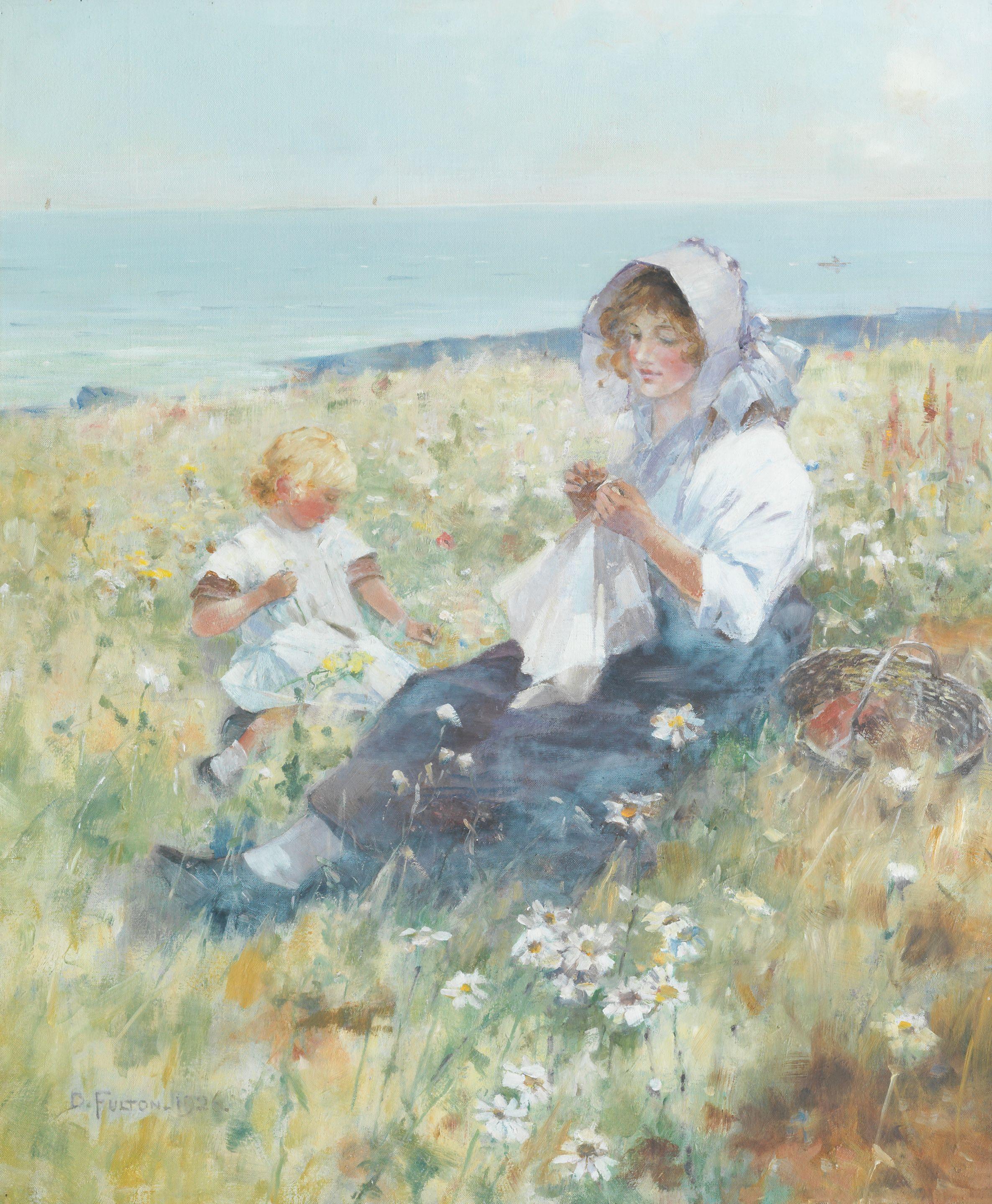 David Fulton RSW - In the Happy Autumn Fields