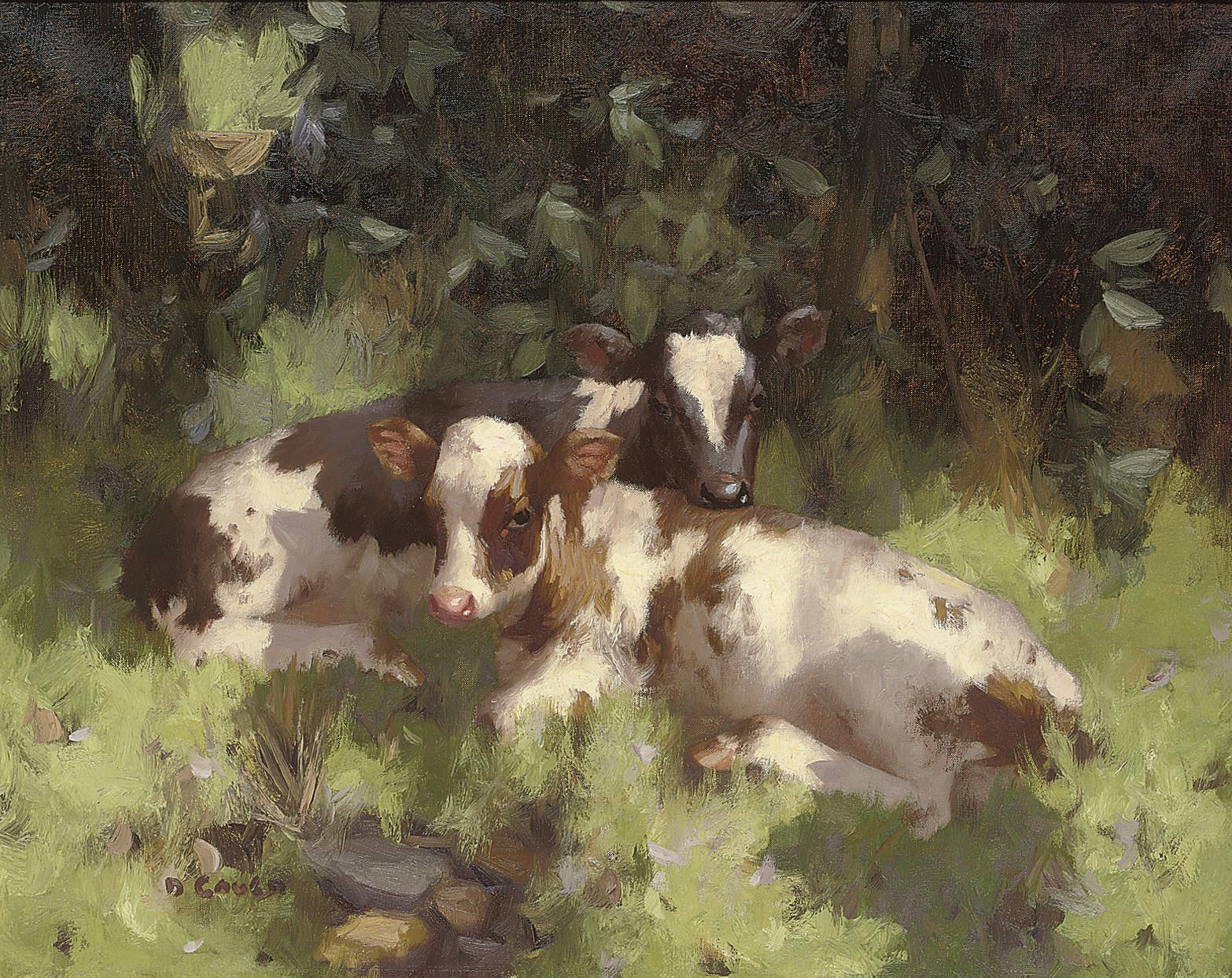 David Gauld, R.S.A. - Calves Resting