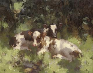 David Gauld, R.S.A. - Calves Resting