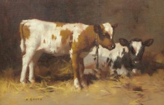 David Gauld RSA - Calves in a stable
