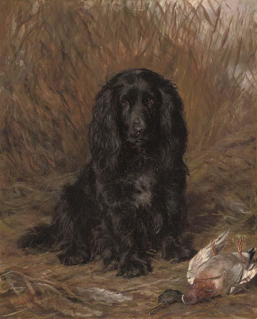 David George Steell, A.R.S.A. - A well-behaved spaniel