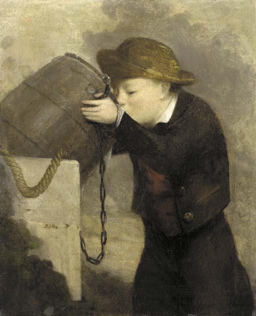 David Gilmore Blythe - Boy Drinking from a Barrel