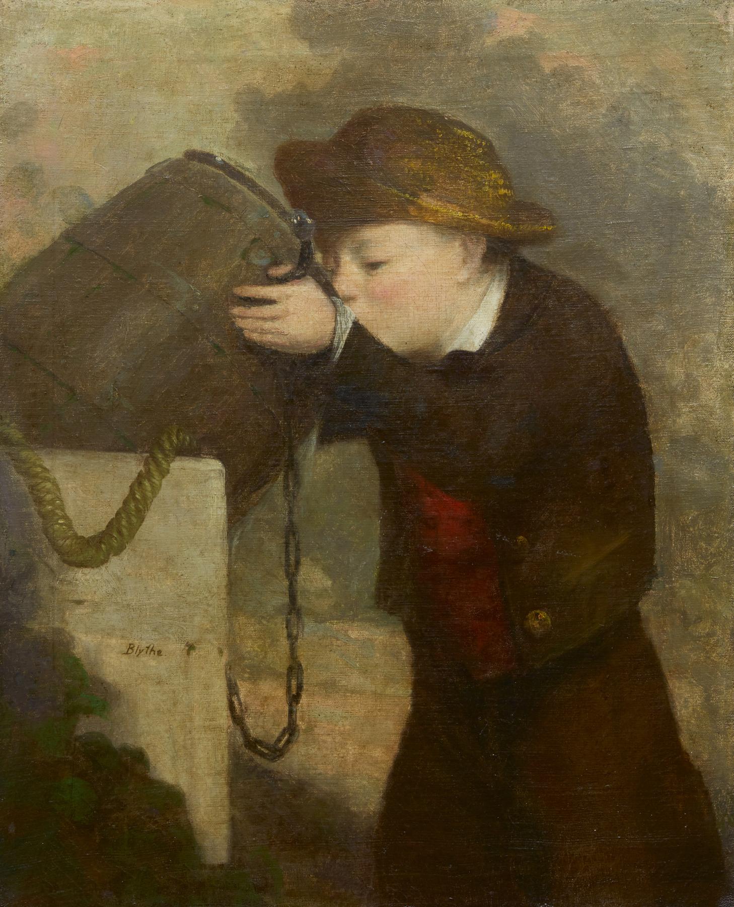 David Gilmour Blythe - Boy Drinking From A Barrel