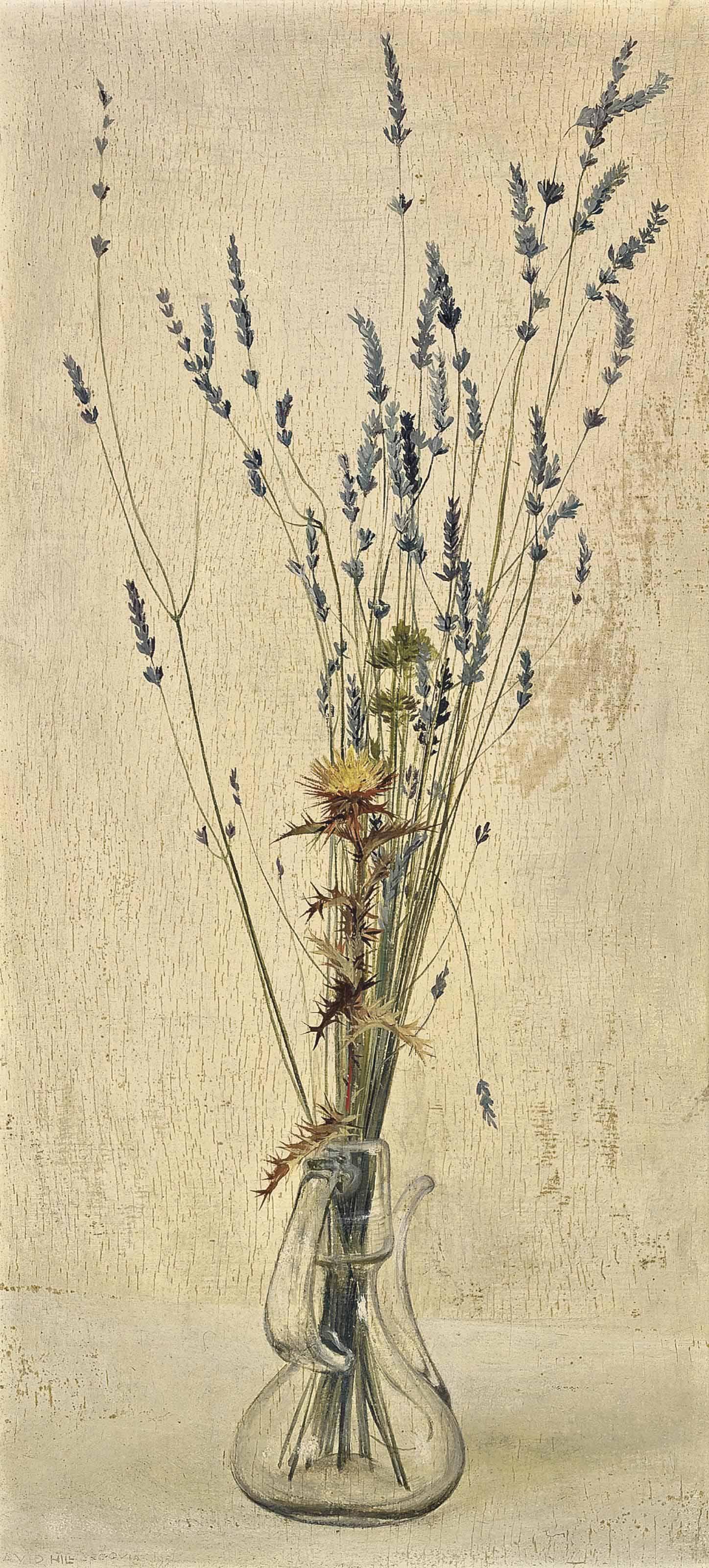 David Hill - Wheat in a Glass; Hors d\'Oeuvre; Roses in a vase