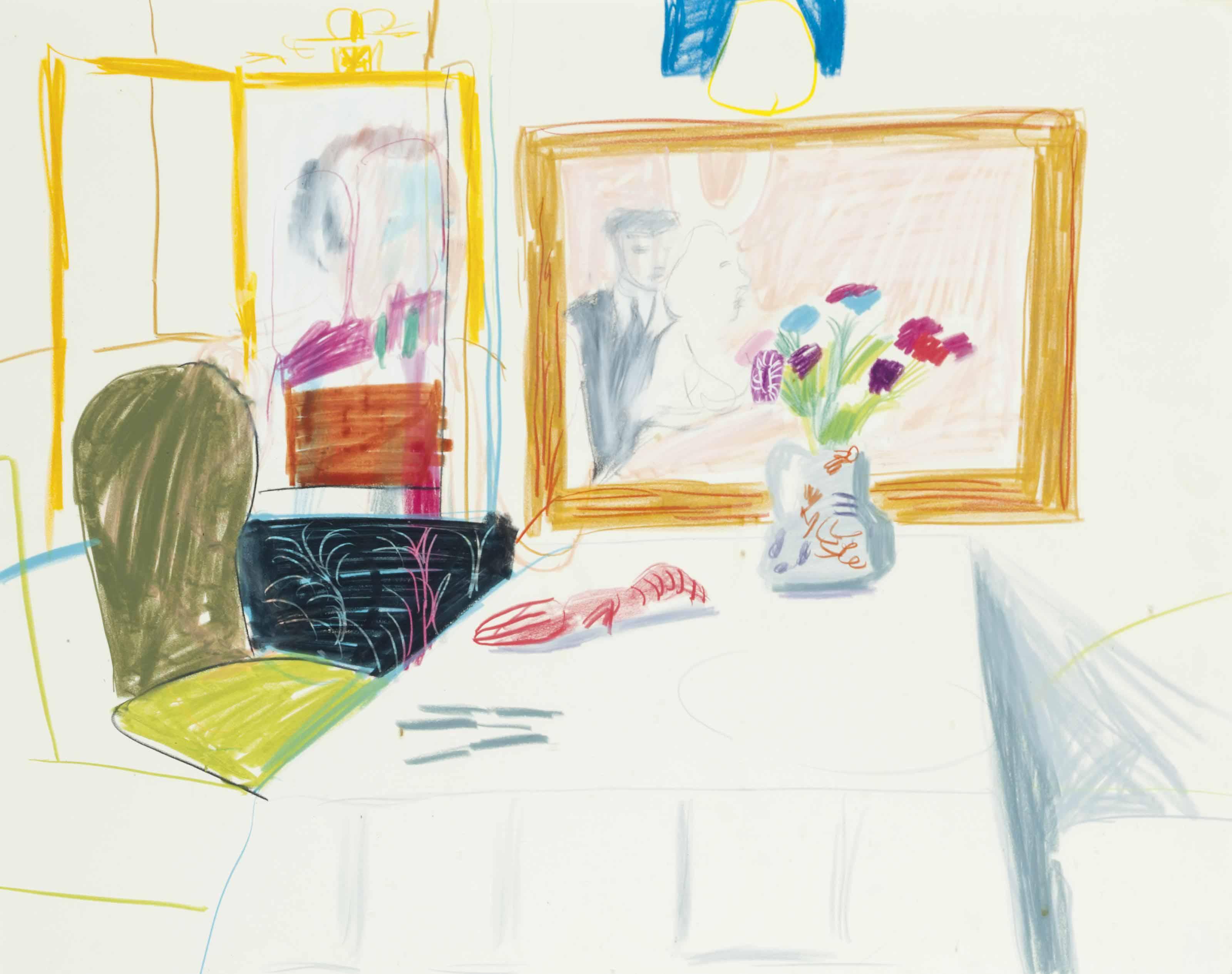 David Hockney, O.M., C.H., R.A. - Interior of Odin\'s Restaurant