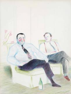 David Hockney, O.M., C.H., R.A. - Portrait of Peter Langan and Jean-Marc Moussis