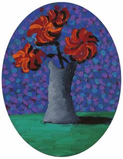 David Hockney, O.M., C.H., R.A. - Red Flowers and Blue Spots