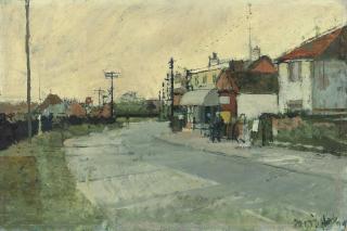 David Hockney, O.M., C.H., R.A. - The village street, Kirton, near Felixstowe, Suffolk