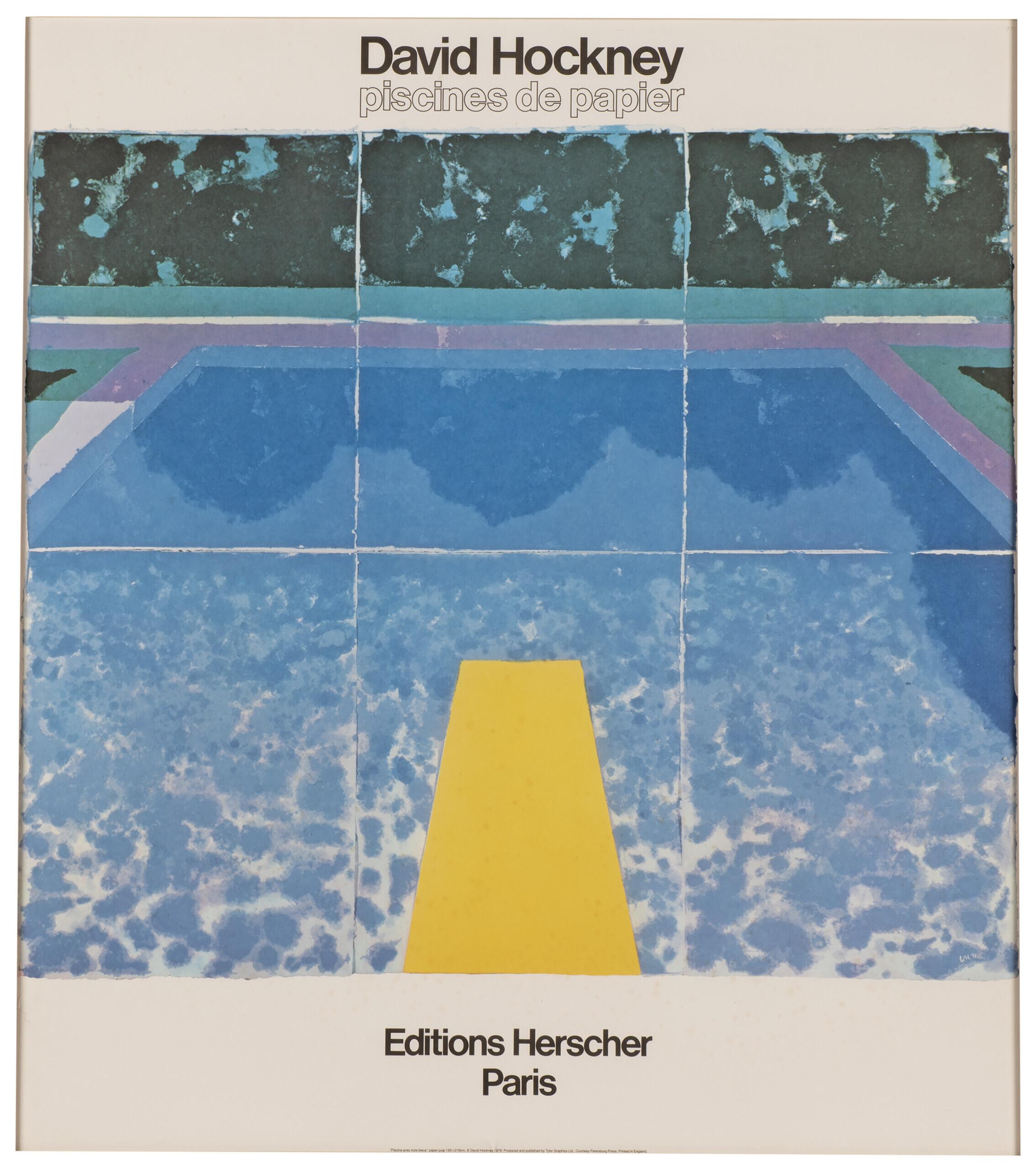 David Hockney Piscines de Papier, Editions Herscher Paris, \