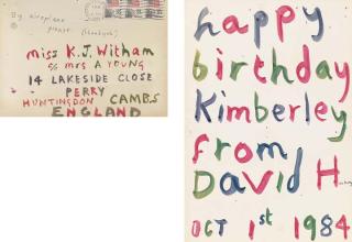 David Hockney, R.A. - Miss K J Witham\'S Birthday Card