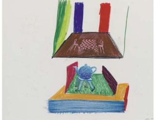 David Hockney, R.A. - Study for Floor and Teapot