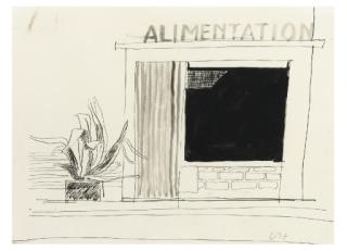 David Hockney, R.A. - Study for French Shop