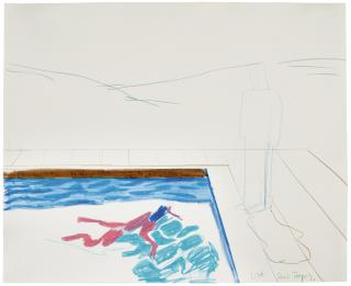 David Hockney, R.A. - Study For Portrait Of An Artist (Pool With Two Figures)