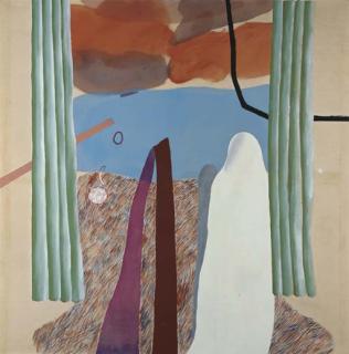 David Hockney - A Painted Landscape (Or Red And Blue Landscape)