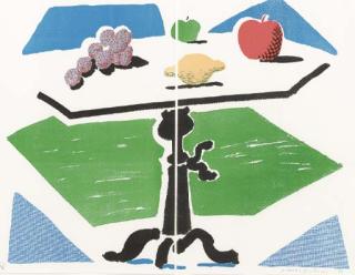 David Hockney - Apples, Grapes, Lemons on a Table, from Brooklyn Academy of Music, 1988