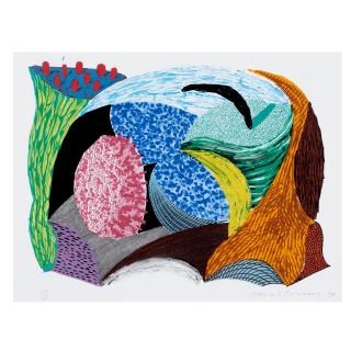 David Hockney - Blue Cliff Hang, from Some New Prints