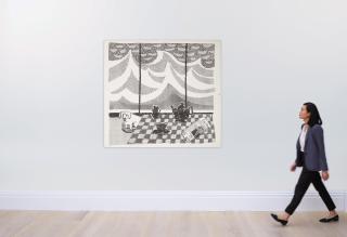 David Hockney - Breakfast with Stanley in Malibu, Aug. 23, 1989