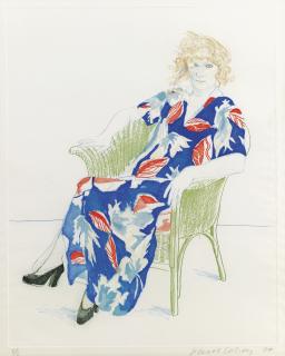David Hockney - Celia In A Wicker Chair (M. C. A. T. 158)