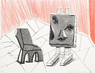 David Hockney - Celia with Chair