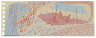 David Hockney - Composition Red & Blue