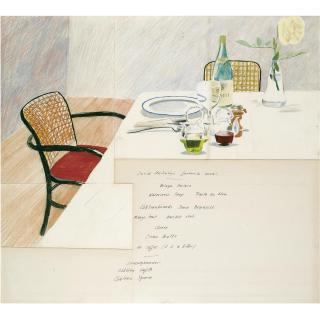 David Hockney - Design For The Neal Street Restaurant Menu (David Hockney\'S Favourite Meal)