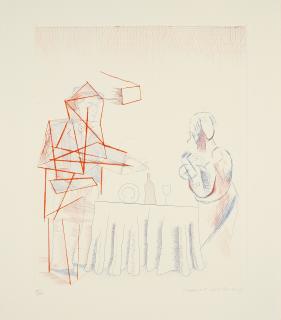 David Hockney - Figures with Still Life (Aus: The Blue Guitar).