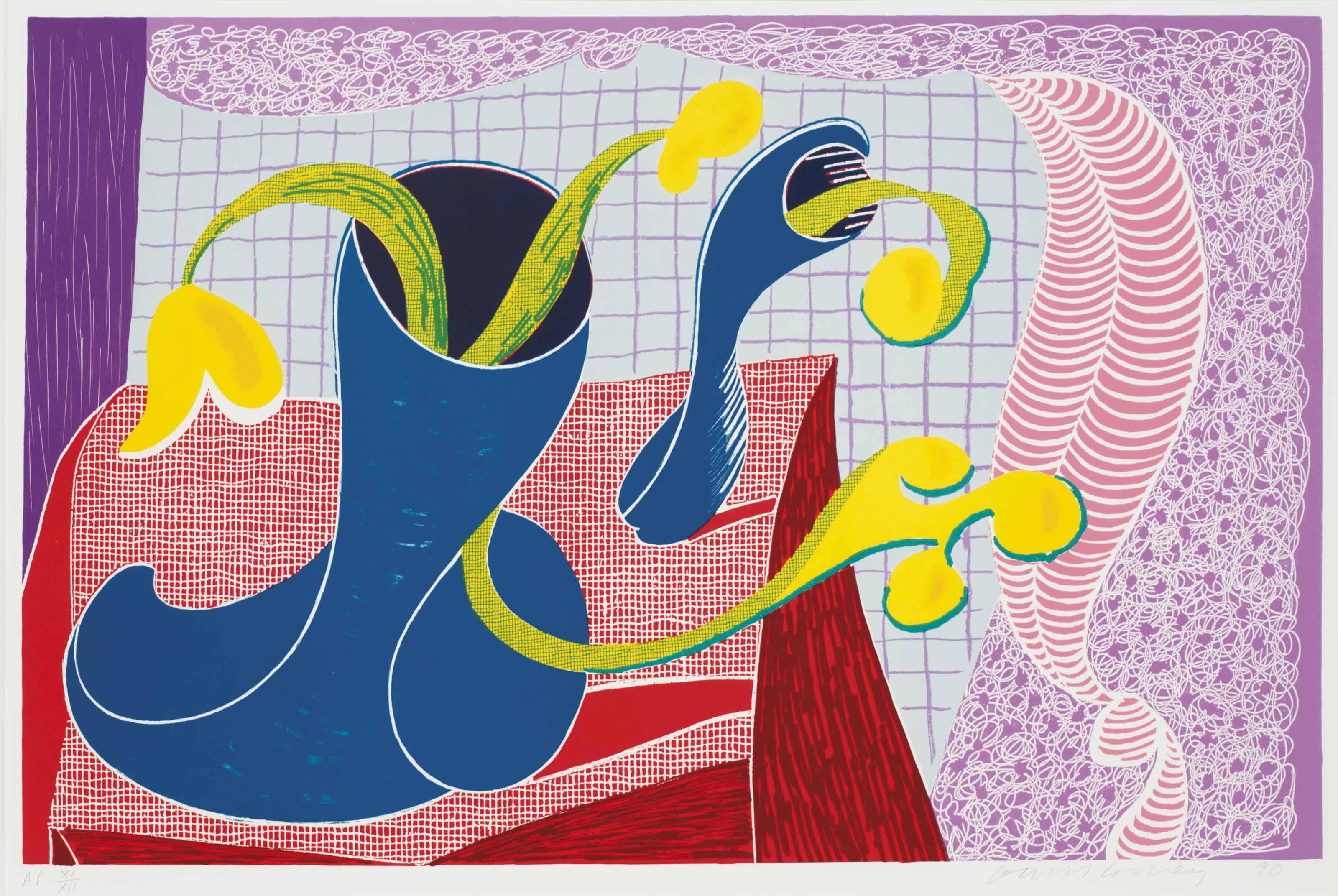 David Hockney - Four Flowers in Still Life