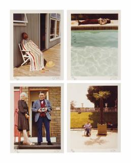 David Hockney - Four images from  Twenty Photographic Pictures,  1974–1975