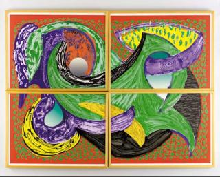 David Hockney - Going Round, from Some More New Prints