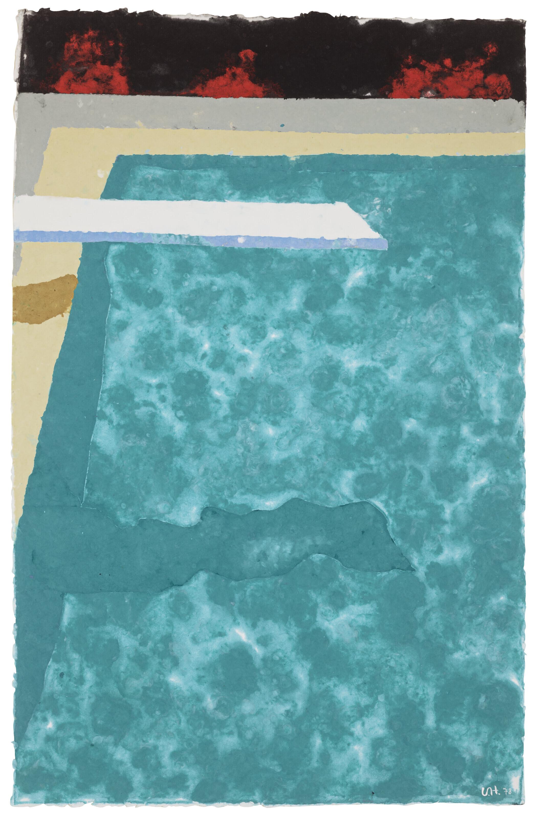 David Hockney - Green Pool with Diving Board and Shadow (Paper Pool 3)