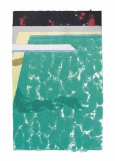 David Hockney - Green Pool With Diving Board And Shadow