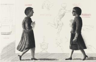 David Hockney - Homage To Michelangelodavid Hockney ; Homage To Michelangelo ; Etching And Aquatint ; Signed ; Dedicated ; 1975 ; Wove Paper