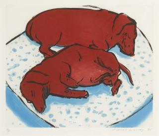 David Hockney - Horizontal Dogs (M.C.A.T. 346)