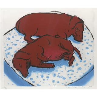 David Hockney - Horizontal Dogs (T. C. A. 346)