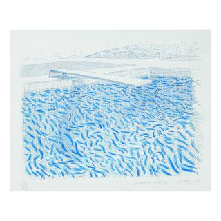 David Hockney - Lithographic Water Made Of Lines And Crayon (M.C.A.T. 211)