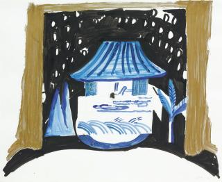 David Hockney - Mountain, Tree, Palace and Seashore from Le Rossignol