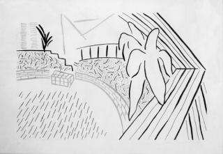 David Hockney - My Pool and Terrace, from Eight by Eight to Celebrate the Temporary Contemporary