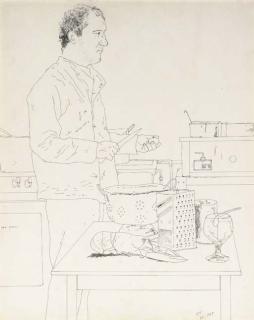 David Hockney - Peter Langan in his Kitchen at Odin\'s