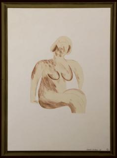 David Hockney - Picture of a simple framed traditional Nude Drawing (S.A.C.45; T.45)