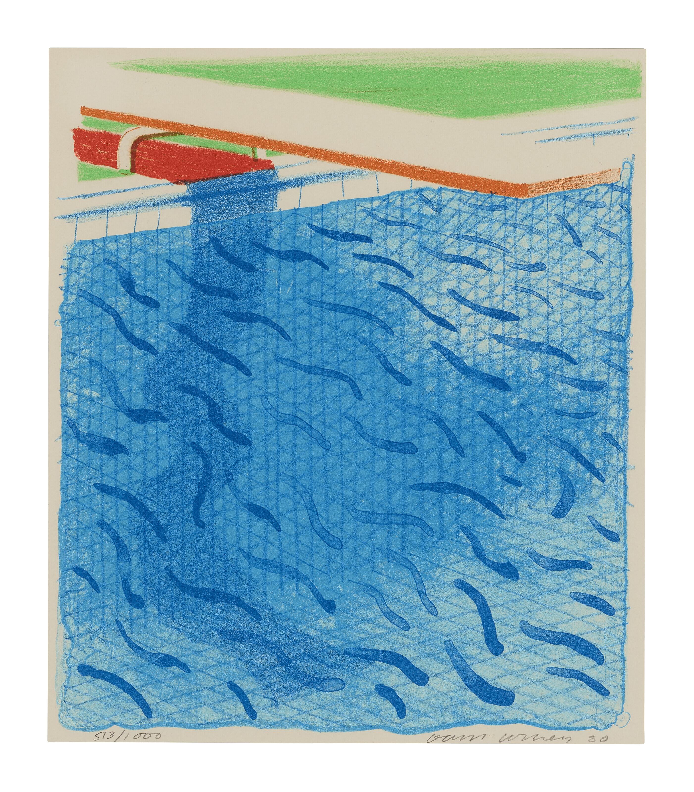 David Hockney - Pool Made of Paper and Blue Ink for Book