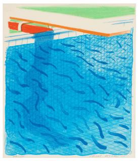 David Hockney - Pool made with Paper and blue Ink for Book, from: Paper Pools