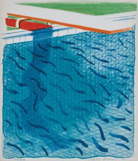 David Hockney - Pool Made With Paper And Blue Ink For Book, From: Paper Pools