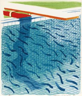 David Hockney - Pool Made With Paper And Blue Ink For Book (Museum Of Contemporary Art Tokyo 234)