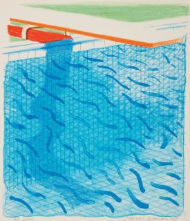 David Hockney - Pool Made with Paper and Blue Ink for Book (Museum of Contemporary Art, Tokyo 234)