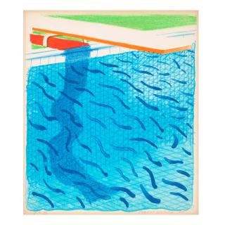 David Hockney - Pool Made with Paper and Blue Ink for Book