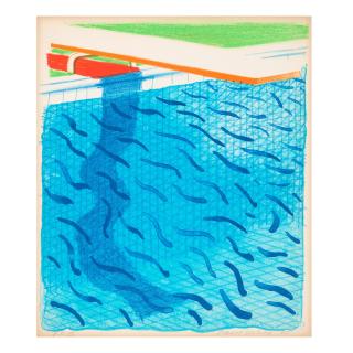 David Hockney - Pool Made with Paper and Blue Ink for Book