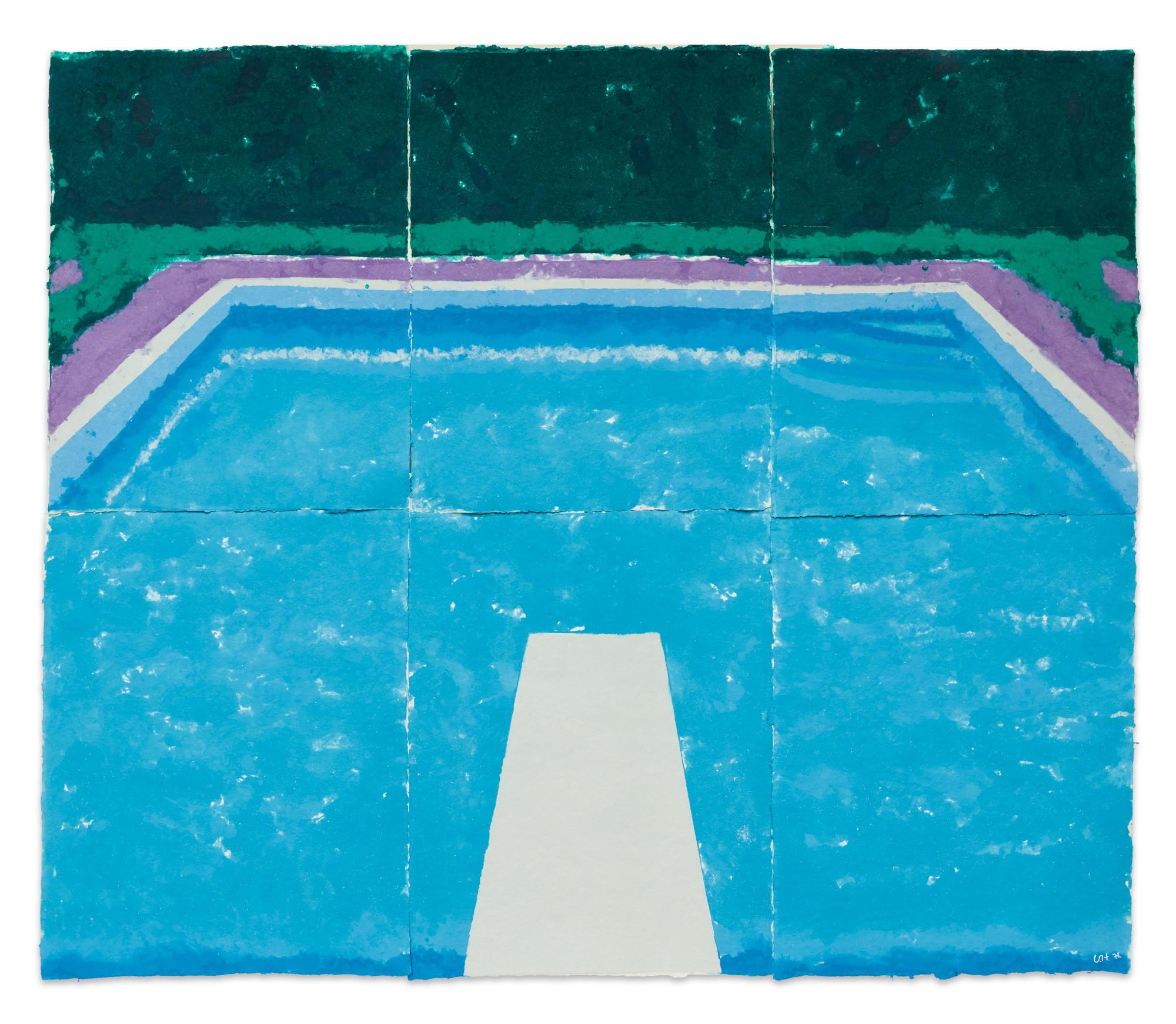David Hockney - Pool On A Cloudy Day With Rain (Paper Pool 22)