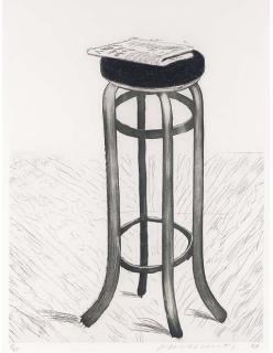David Hockney - Steel Stool with Newspaper (C. 10)