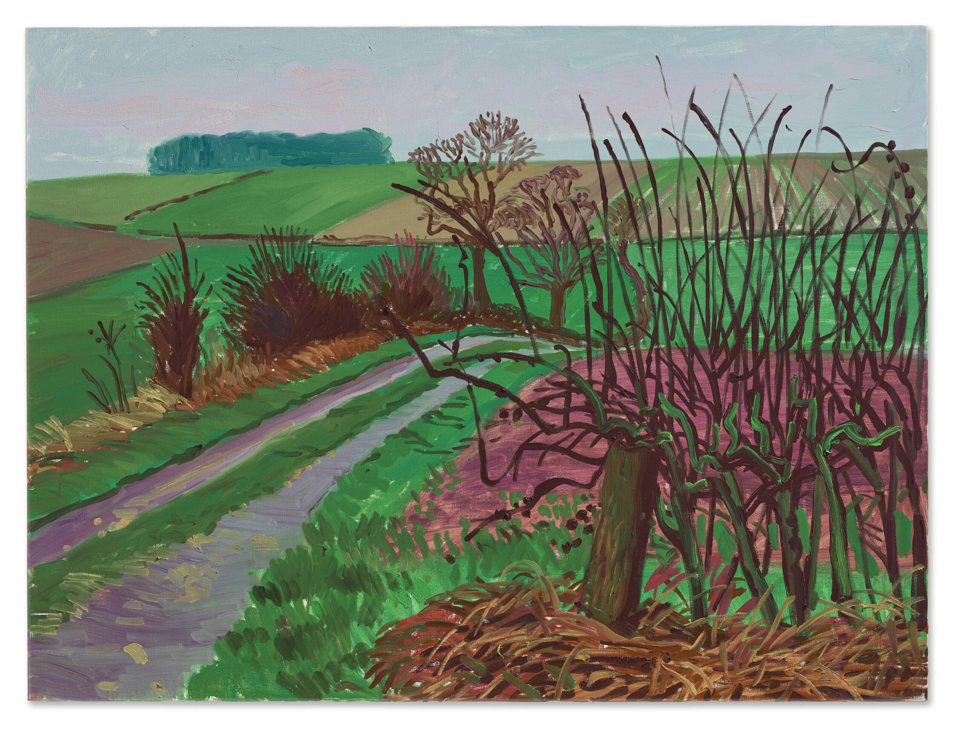 David Hockney - Track and Hedgerow, January