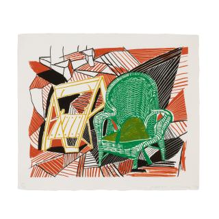 David Hockney - Two Pembroke Studio Chairs, from Moving Focus